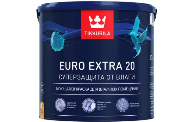 Краска в/д для влажных помещений TIKKURILA EURO EXTRA 20 C (0,9 л) 79184