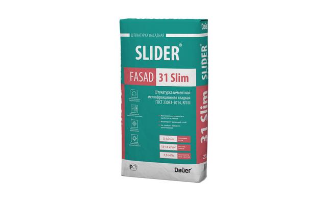 Штукатурка цементная SLIDER FASAD 31 Slim (25кг) 207412