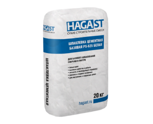 Шпаклевка цементная финишная HAGAST PS-625 Белая