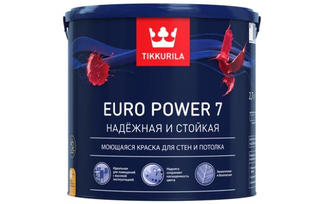 Краска в/д интерьерная TIKKURILA EURO POWER 7 C моющаяся (2,7 л) 75073